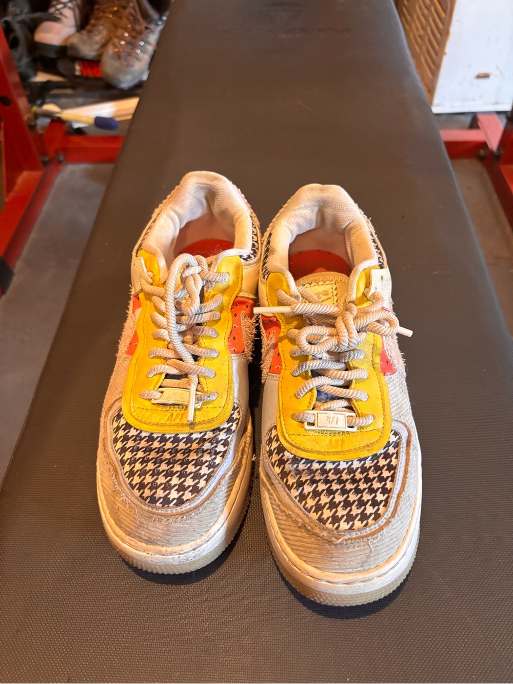 Nike Women's Multicolor Houndstooth & Yellow Lace-Up Sneakers